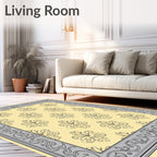 Ornate Scrollwork Pattern Decorative Accent Rug