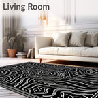 Abstract Swirl Organic Line Art Rug