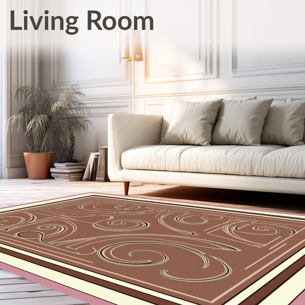 Art Deco Swirls Geometric Pattern Rug