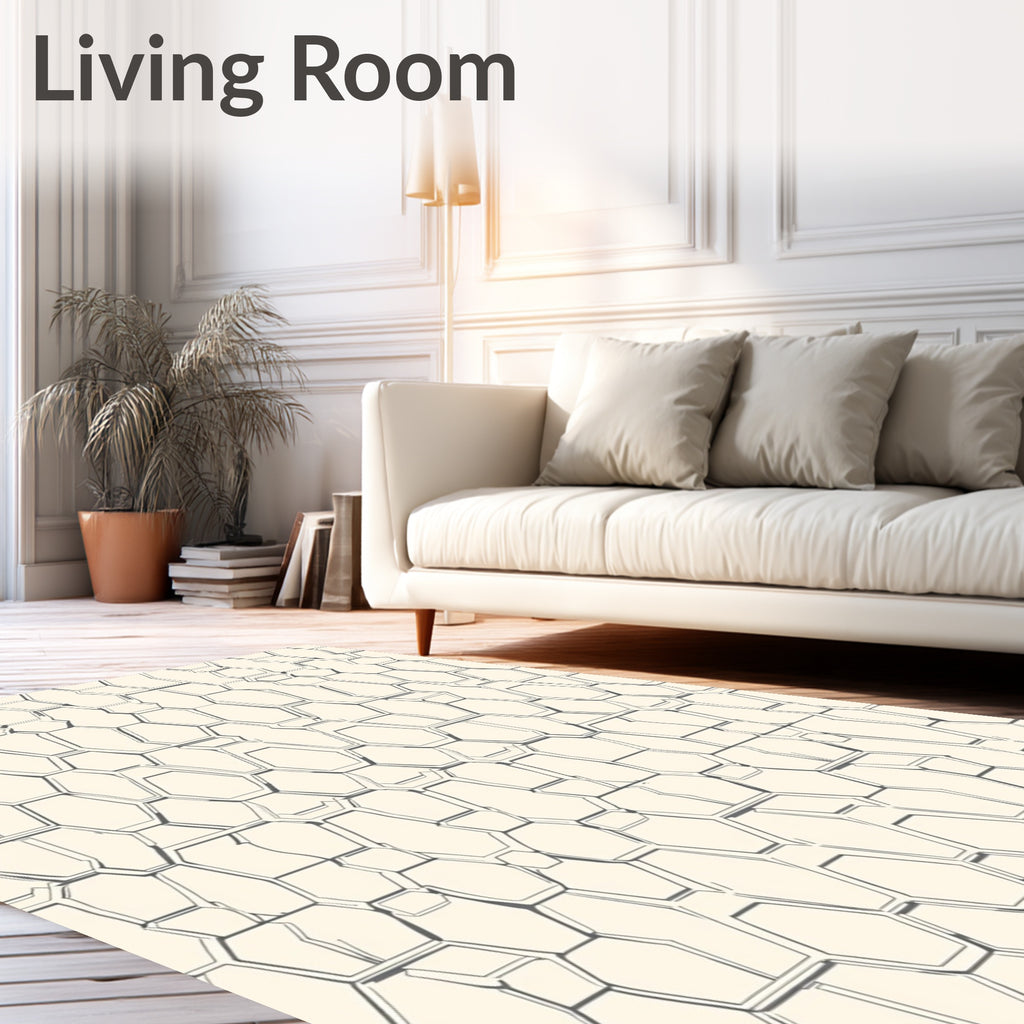 Geometric Hexagon Outline Pattern Rug