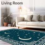 Celestial Moon And Star Design Rug