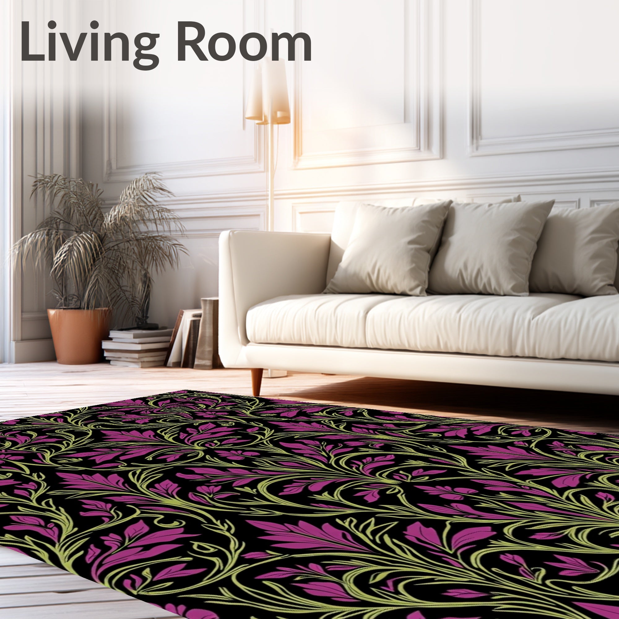 Art Nouveau Floral Vine Pattern Rug