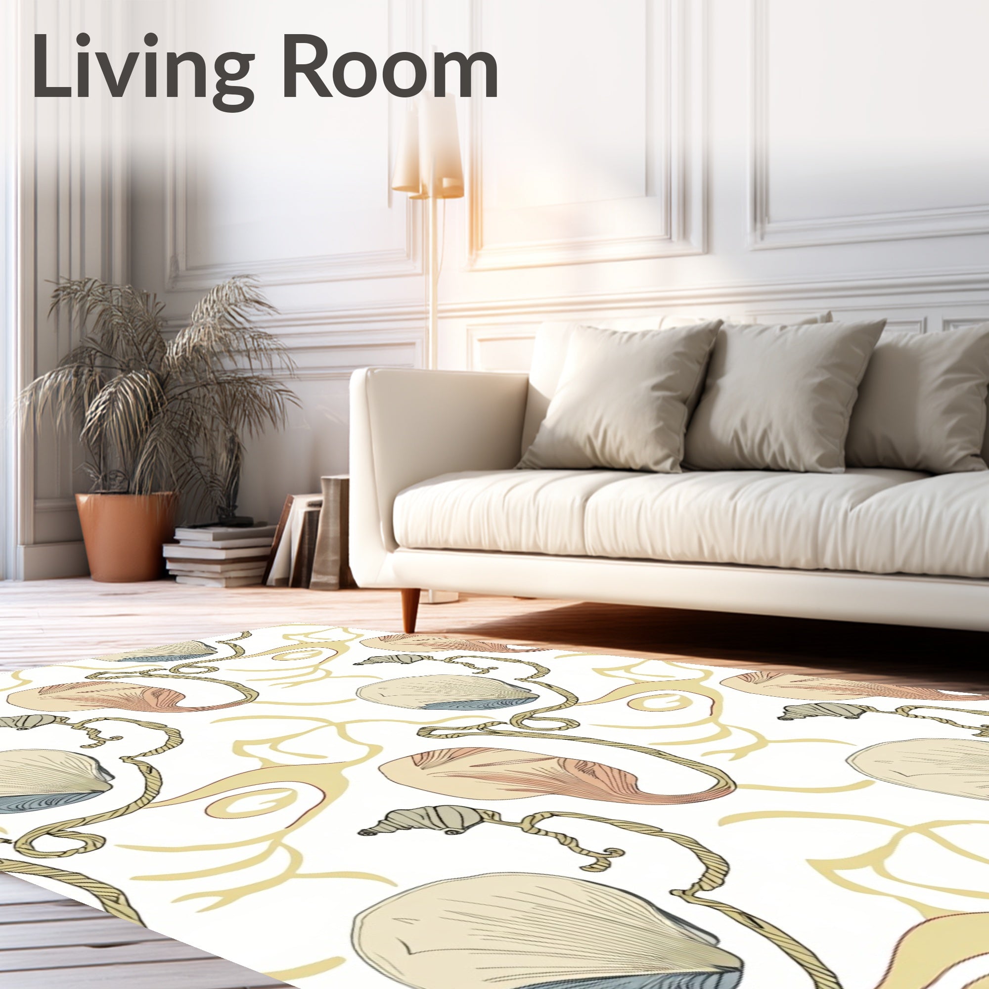 Nautical Shell Swirl Pattern Rug