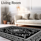 Floral Scrollwork With Central Medallion Design Rug