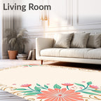 Floral Scrollwork Inspired Vintage Design Rug