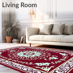 Ornate Floral Mandala Crimson Rug