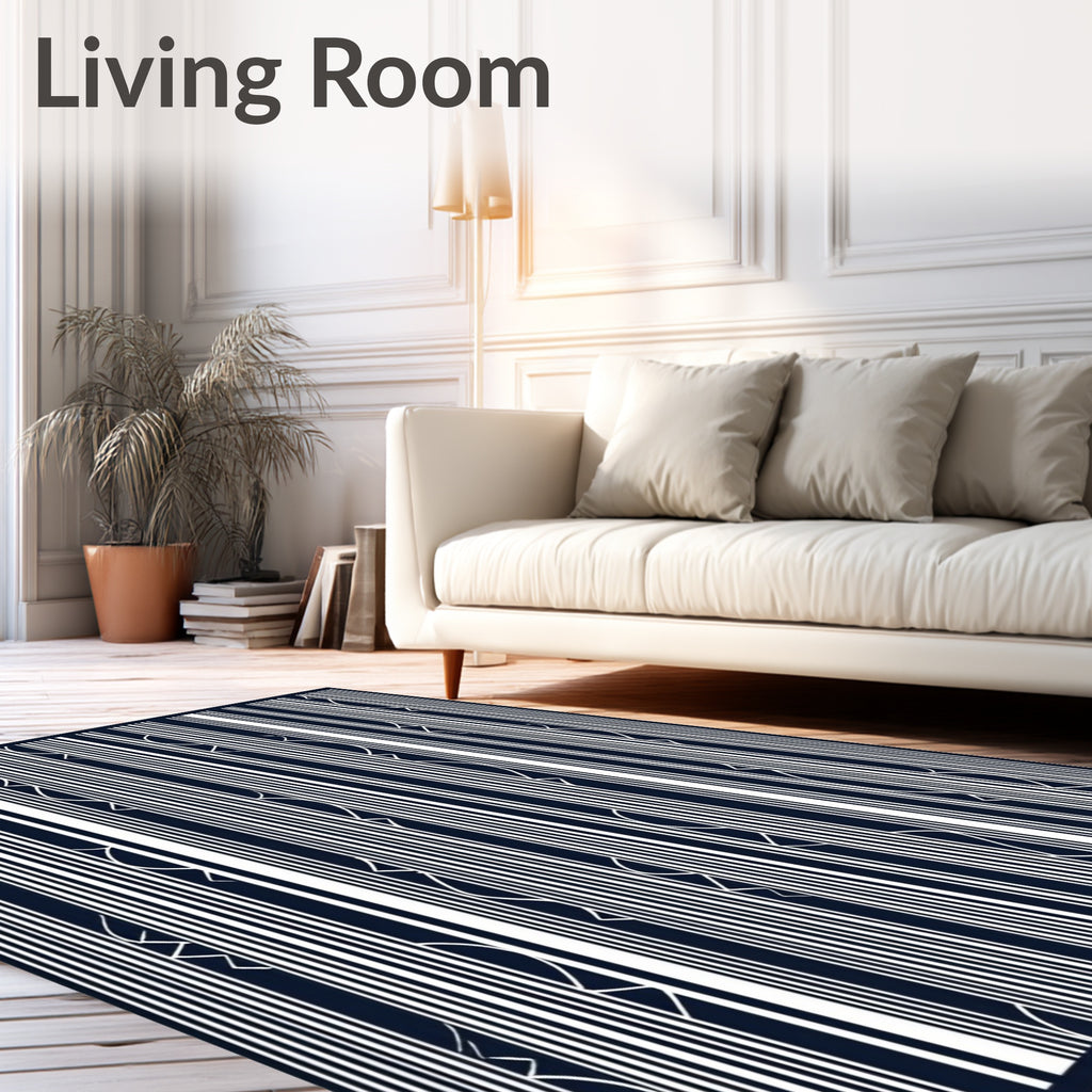 Modern Abstract Vertical Stripe Design Rug
