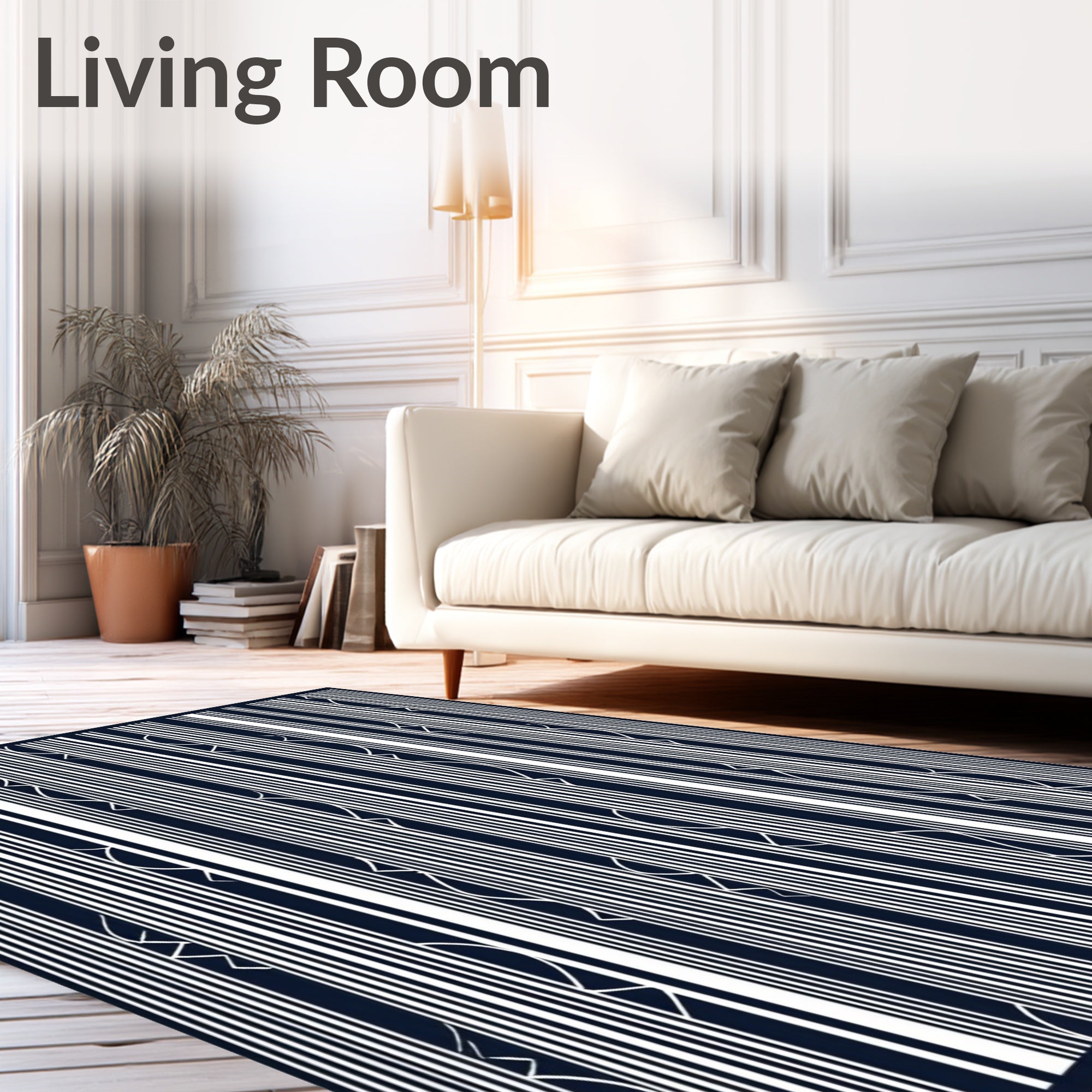 Modern Abstract Vertical Stripe Design Rug