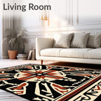 Bold Geometric Compass Star Design Rug
