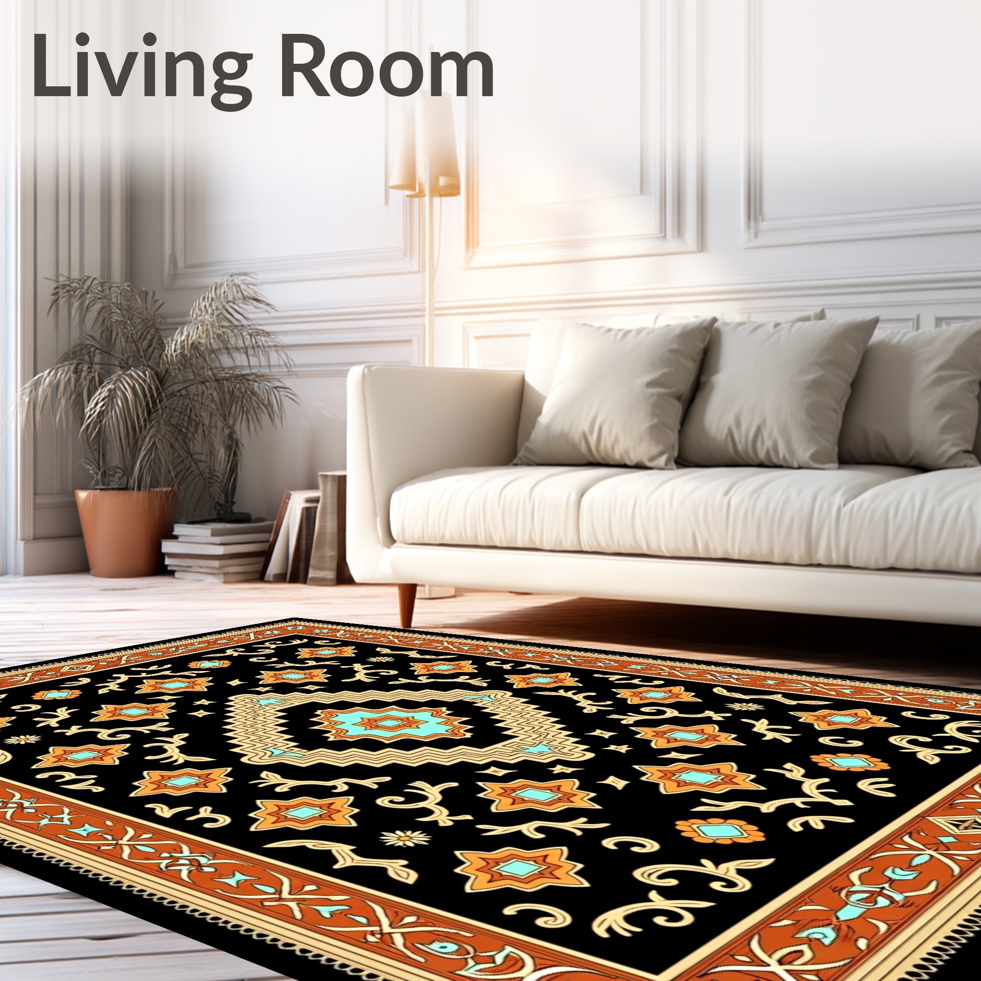 Ornate Diamond Geometric Pattern Rug