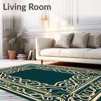 Ornate Intertwined Pattern Beige Rug