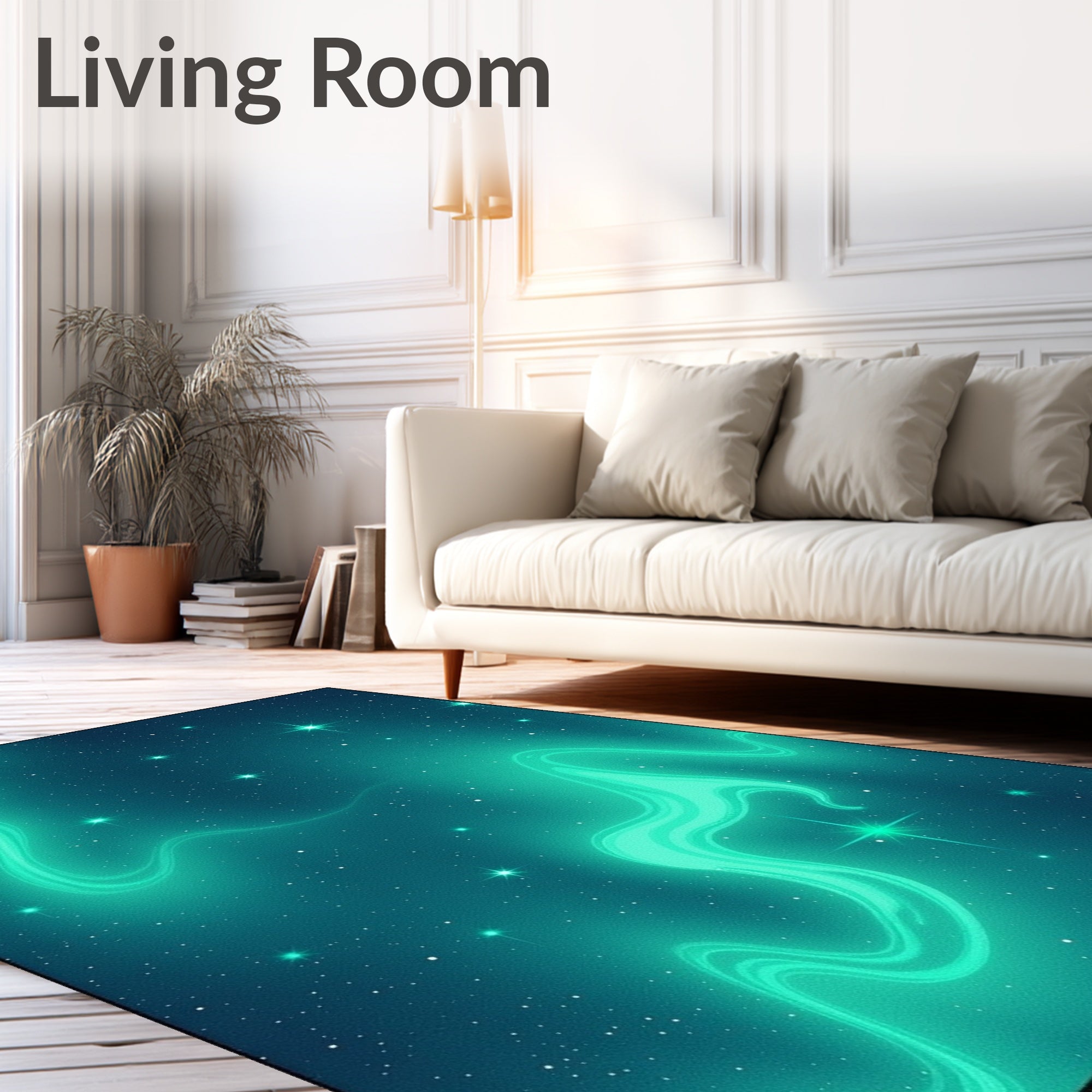 Cosmic Swirls Starry Night Design Rug
