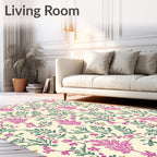 Shabby Chic Floral Vine Print Rug