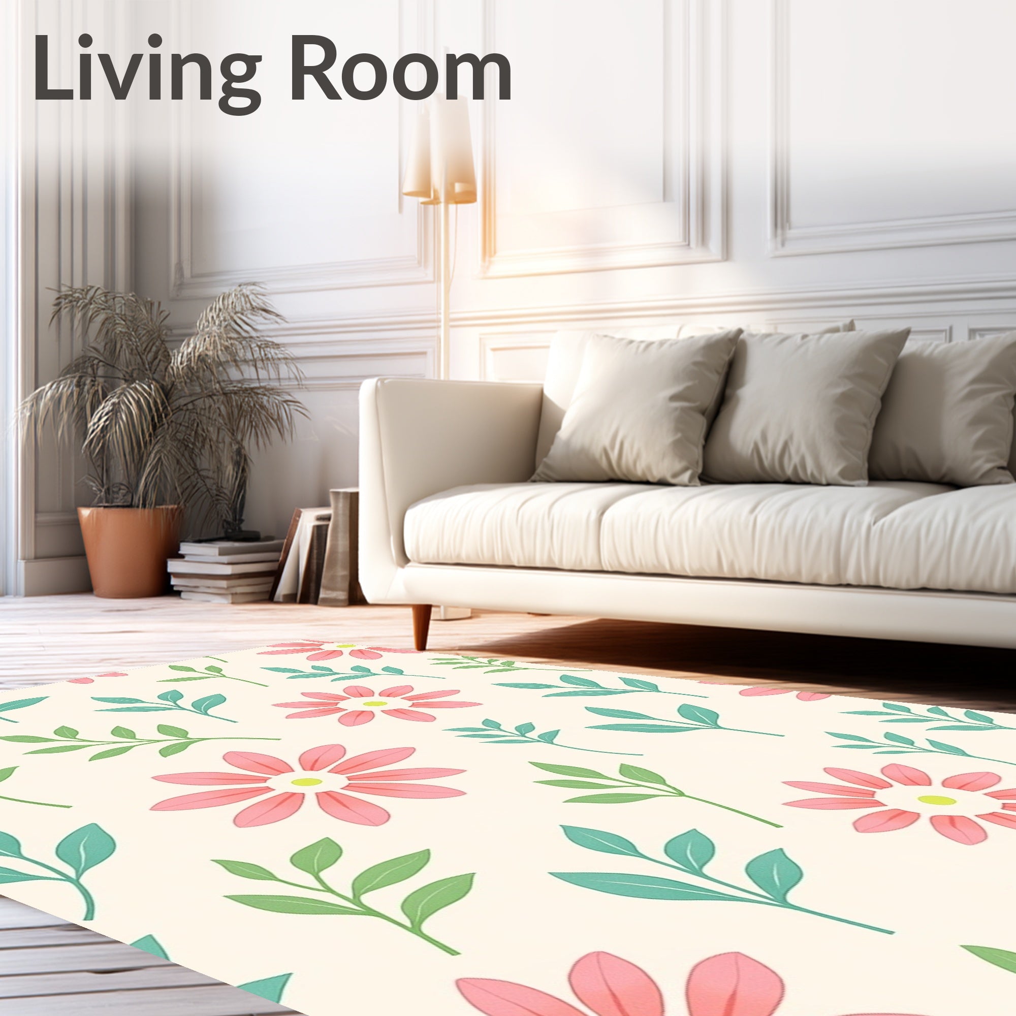 Sweet Floral Vines Pattern Rug