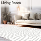 Abstract Geometric Maze Pattern Rug