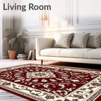 Classic Floral Vine Red Cream Rug