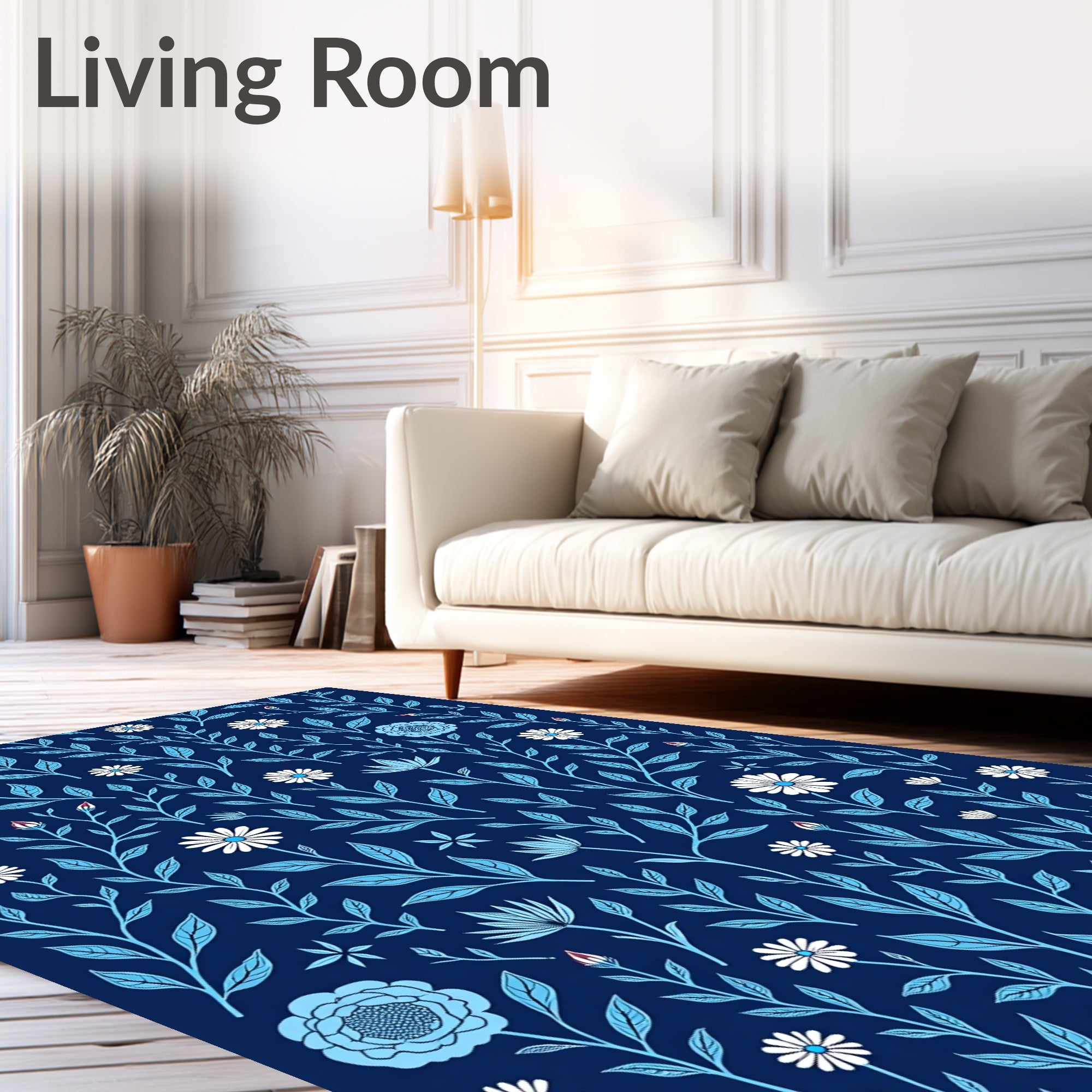 Art Nouveau Floral Vine Pattern Rug