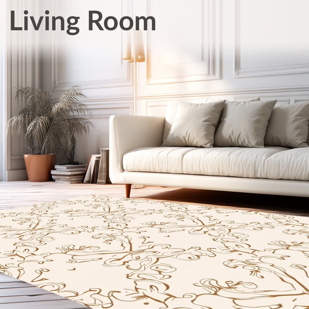 Ornate Swirls Elegant Pattern Rug