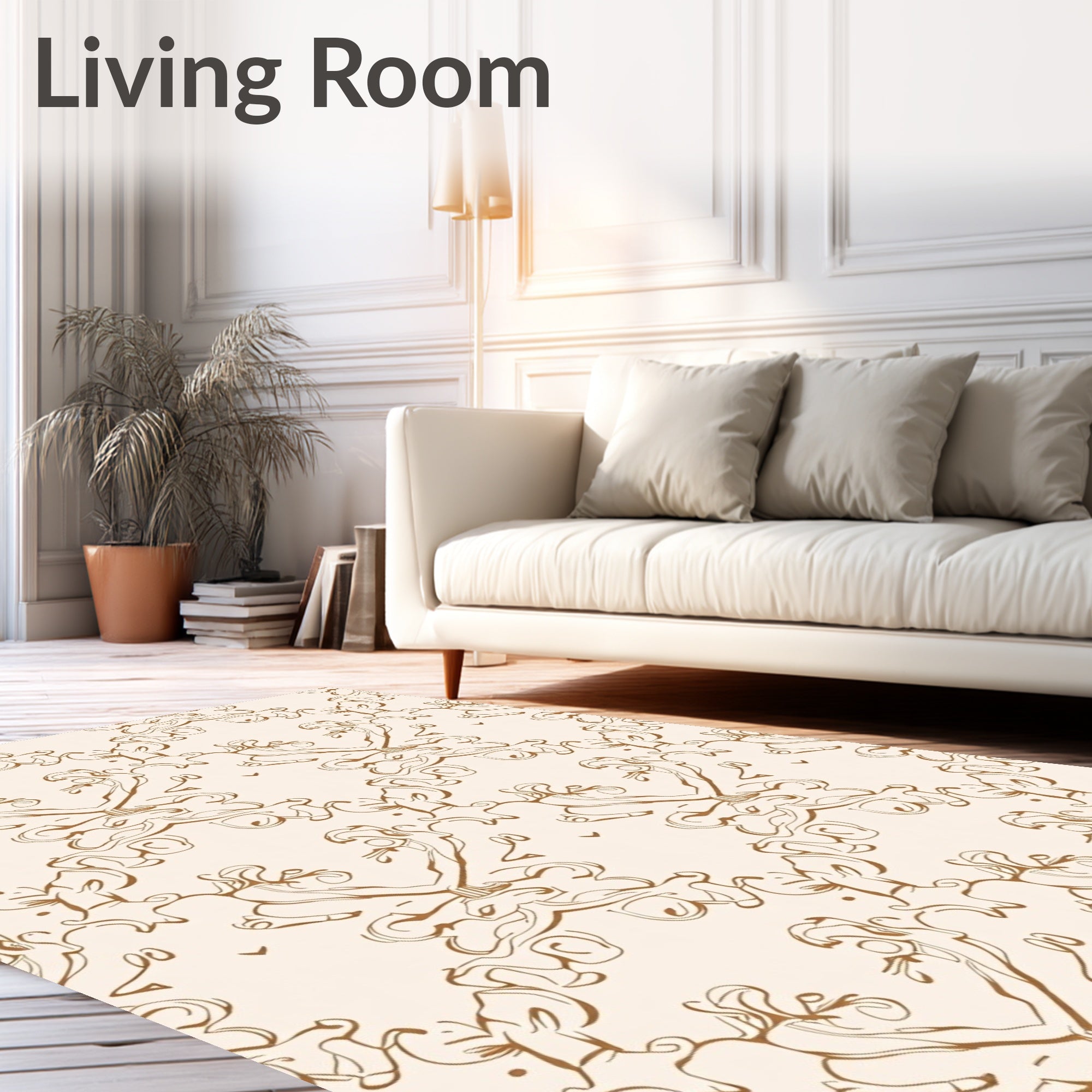 Ornate Swirls Elegant Pattern Rug