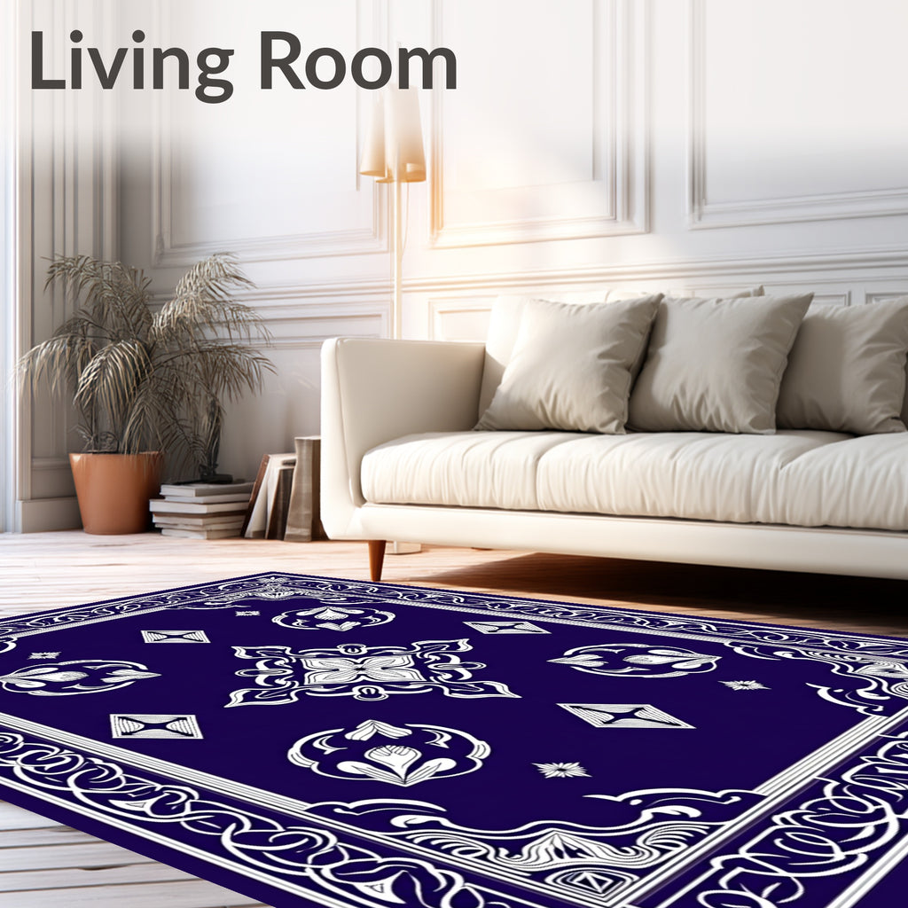 Ornate Floral Diamond Pattern Rug