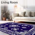 Ornate Floral Diamond Pattern Rug