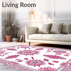 Floral Mandala Patterned Pink Rug