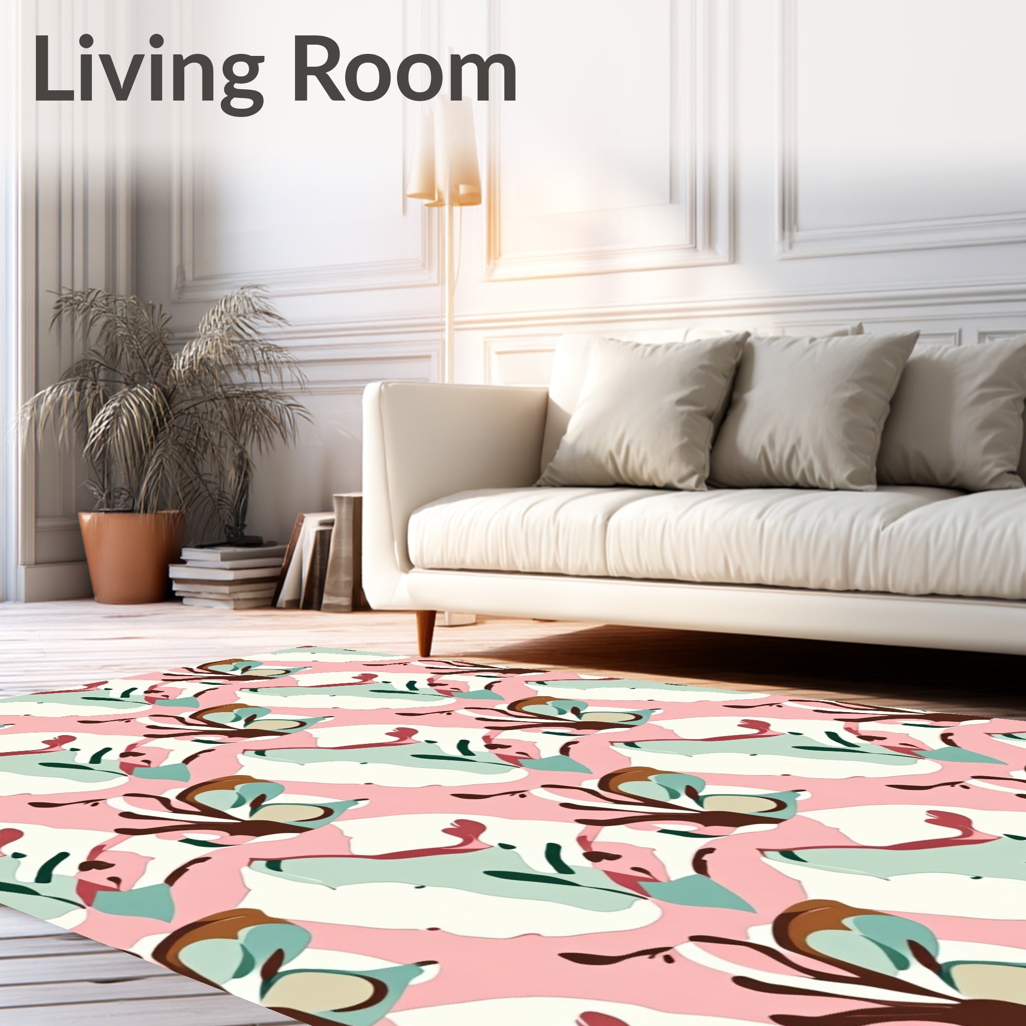 Abstract Organic Brushstroke Pattern Rug