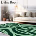Organic Flowing Leaf Pattern Rug
