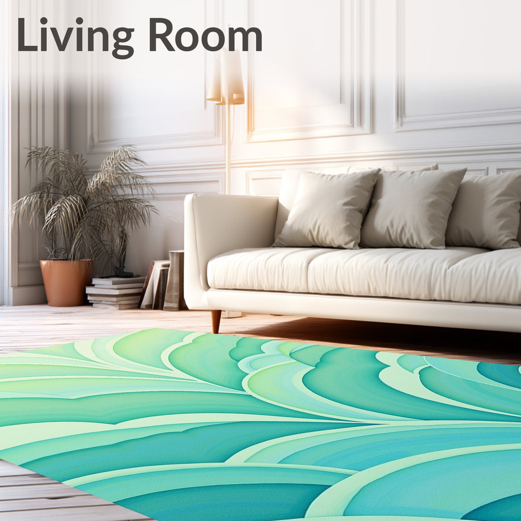 Oceanic Swirls Gradient Pattern Rug