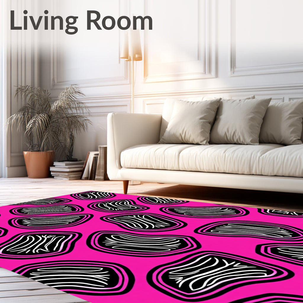 Abstract Jagged Zebra Stripe Rug