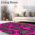 Abstract Jagged Zebra Stripe Rug