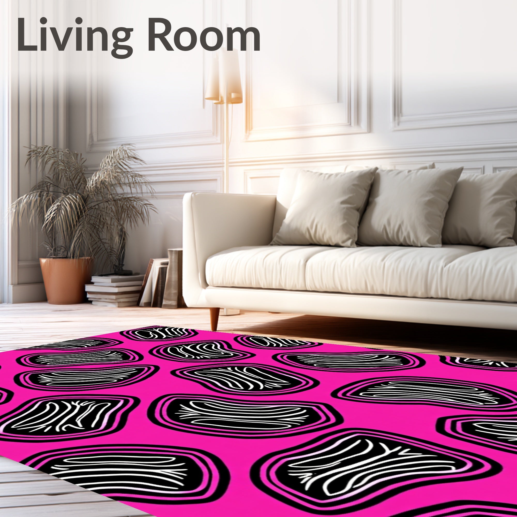 Abstract Jagged Zebra Stripe Rug