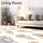 Simple Outline Flower Pattern Rug