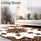 Rich Gold Maroon Ornate Mandala Rug