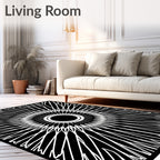 Radiant Sunburst Geometric Design Rug