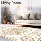 Ornate Geometric Floral Linework Rug