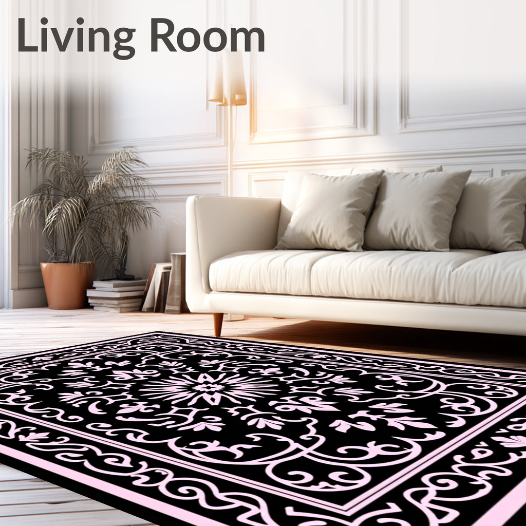 Ornate Floral Symmetry Pattern Rug