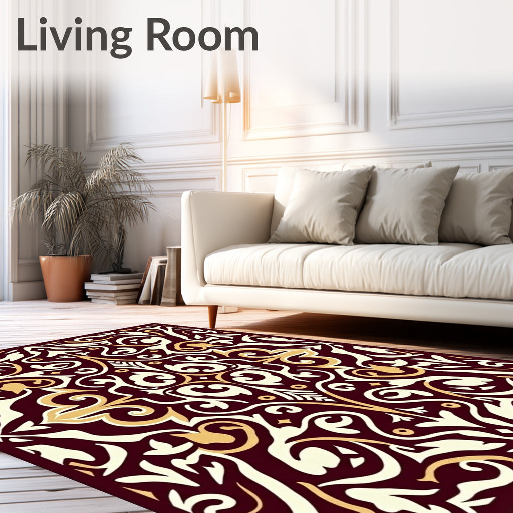 Ornate Swirls Patterned Regal Rug
