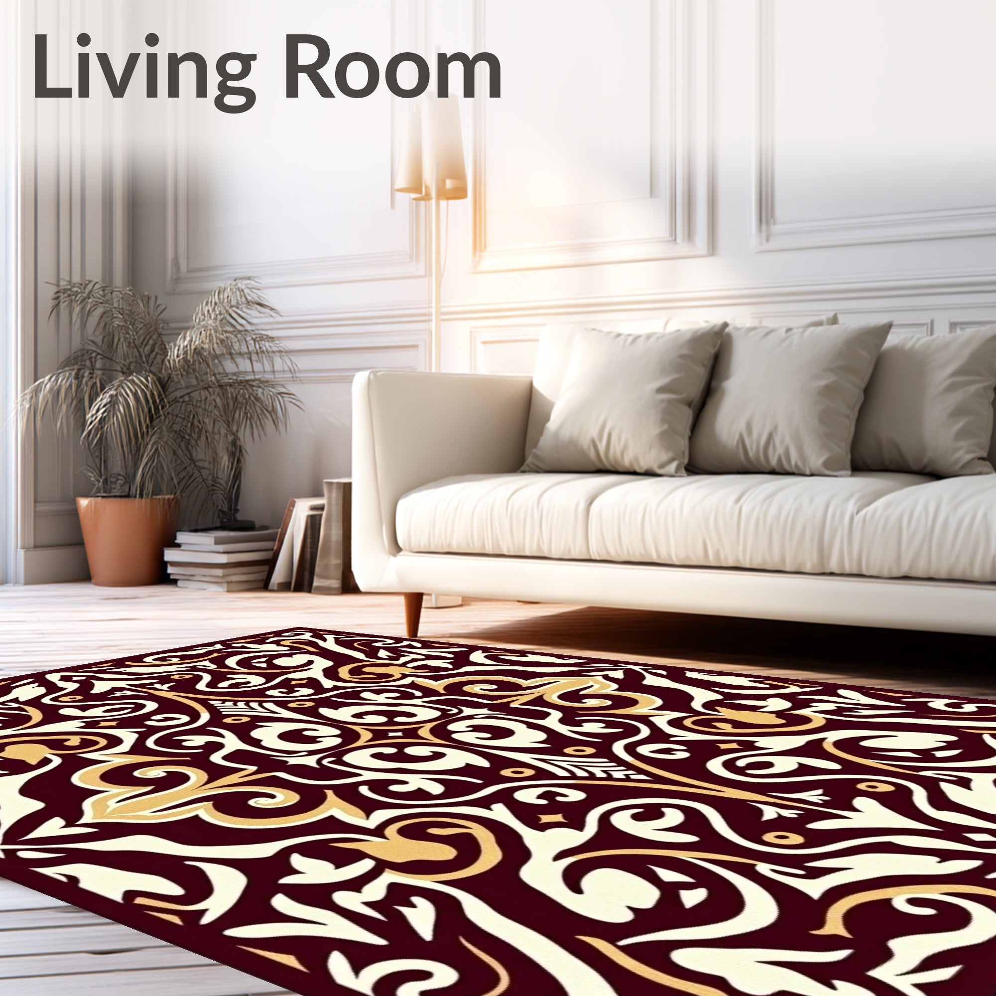 Ornate Swirls Patterned Regal Rug