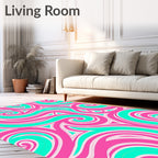Vibrant Swirls Triangles Pattern Rug