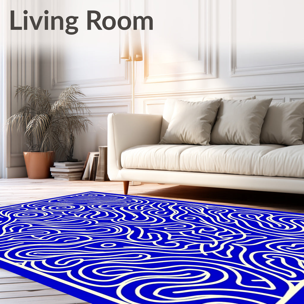 Abstract Swirls Outline Pattern Rug