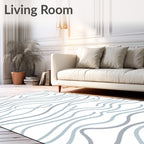 Abstract Wavy Line Pattern Design Rug
