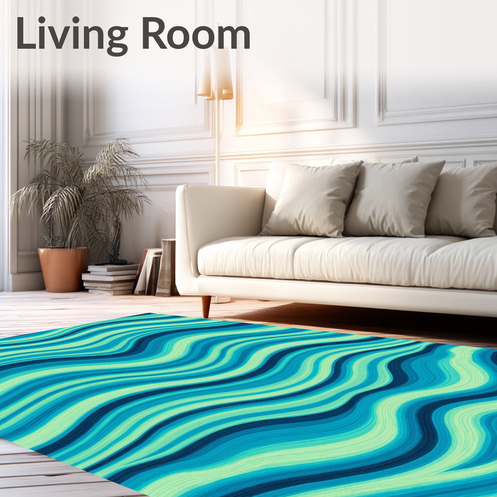 Oceanic Wave Pattern Rug