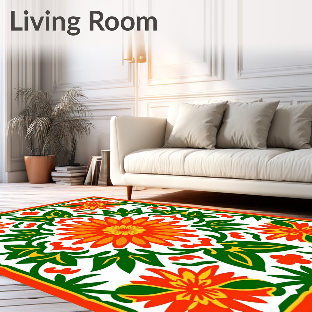 Vibrant Floral Patterned Harmony Rug