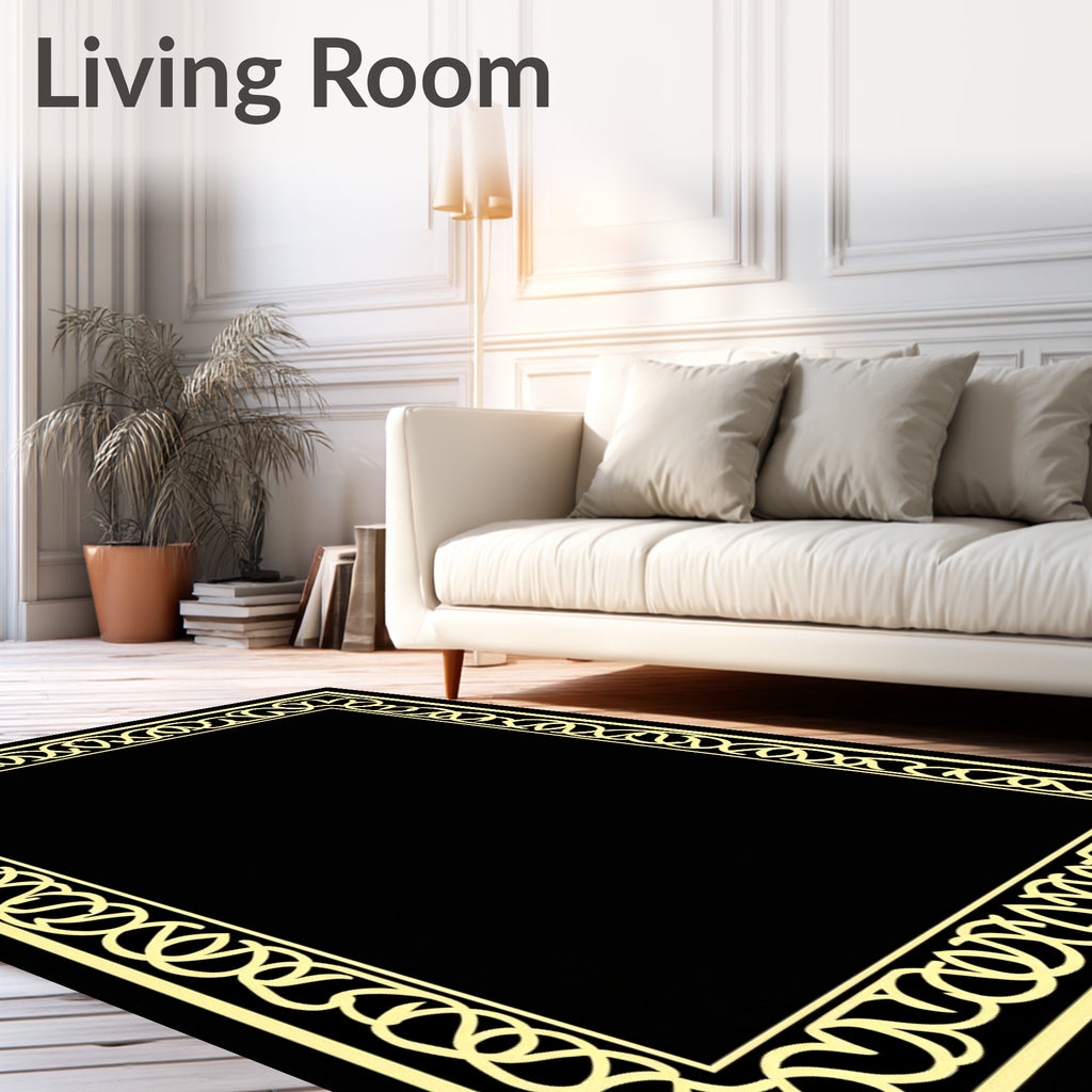 Classic Interlocking Rope Border Design Rug