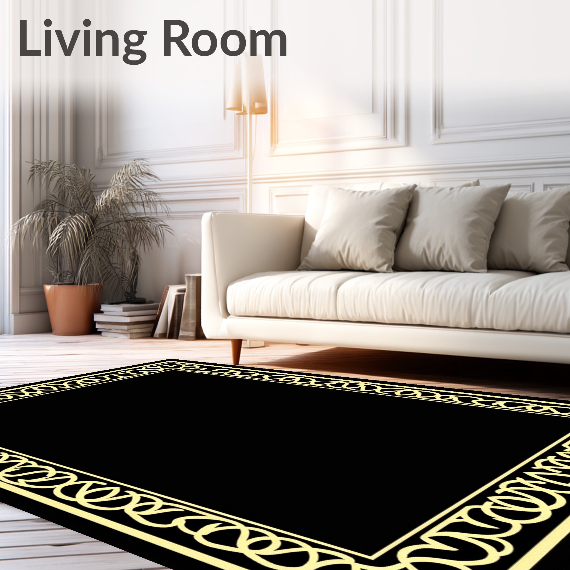Classic Interlocking Rope Border Design Rug