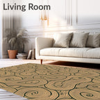 Brown Swirl Patterned Organic Rug