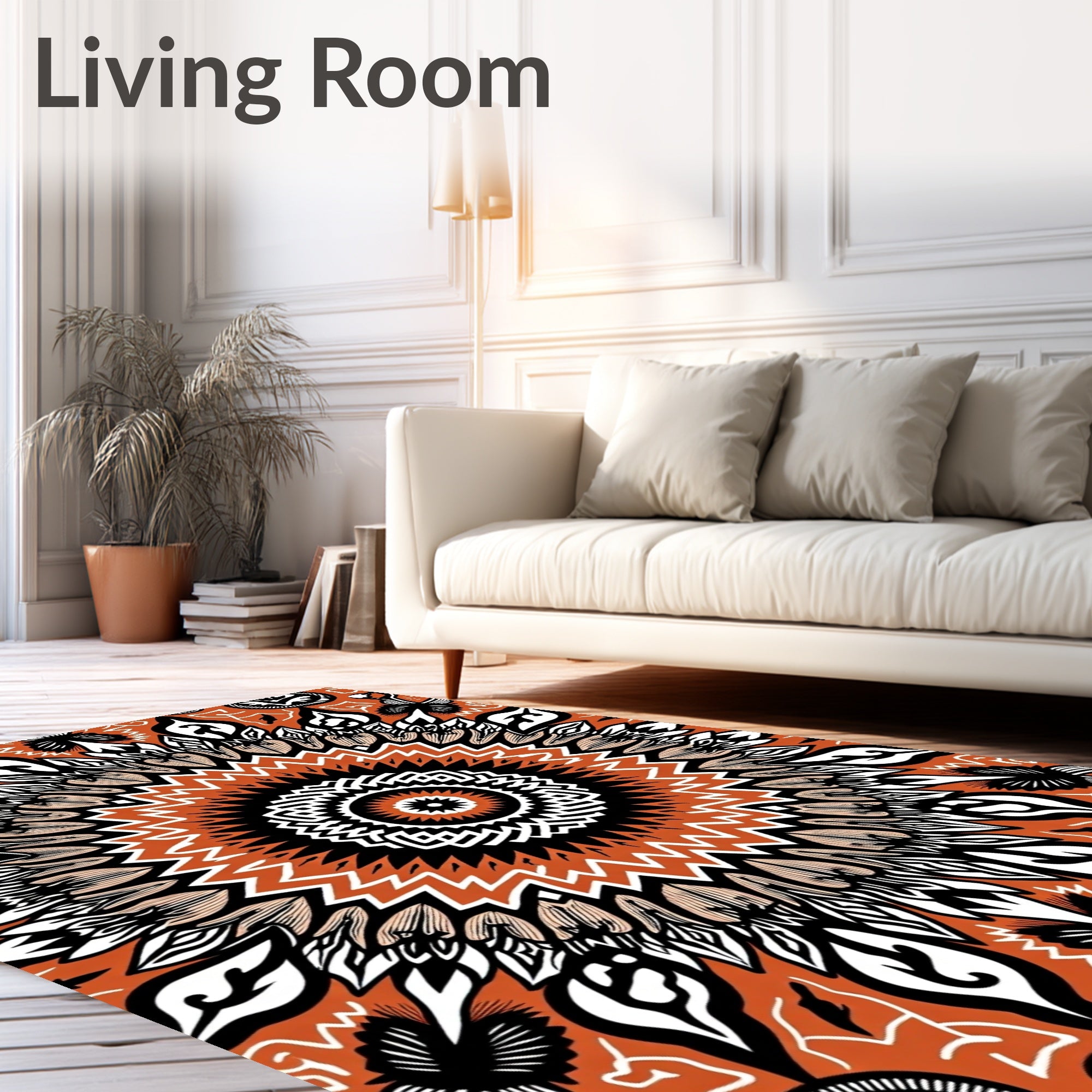 Intricate Floral Mandala Pattern Rug