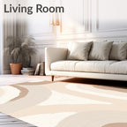 Neutral Brushstroke Arch Pattern Rug