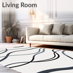 Monochromatic Wave Abstract design Rug